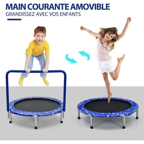 Costway – Trampoline pliable pour enfants Ø 92 cm – Housse de sécurité matelassée – Poignée recouverte – Charge maximale 150 kg – Utilisation intérieure et extérieure