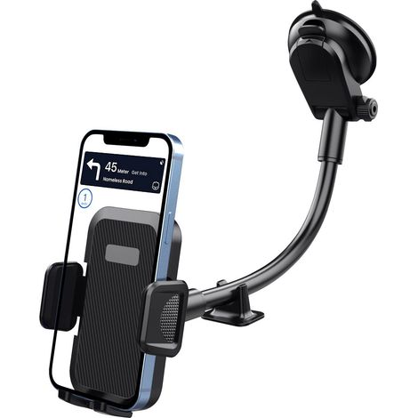Support de téléphone de voiture pour pare-brise, bras long et flexible réglable, compatible avec tous les modèles (1/3)