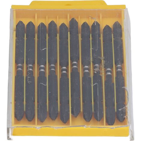 Lot de 10 embouts cruciformes magnétiques PH2 100mm, double tête, queue hexagonale 1/4in, acier allié S2, visserie bricolage (1/5)