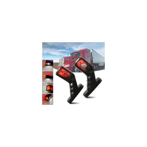 Adatto per luci di posizione laterali Lntyq 2 x 9 LED, luci laterali per rimorchio 24V, luci di segnalazione tricolore su tre lati (giallo, bianco, rosso), adatte per camion, camper e furgoni camperiz