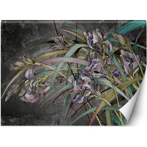 Fototapete Irises Blumen Beton Textur 100x70 cm (1/5)