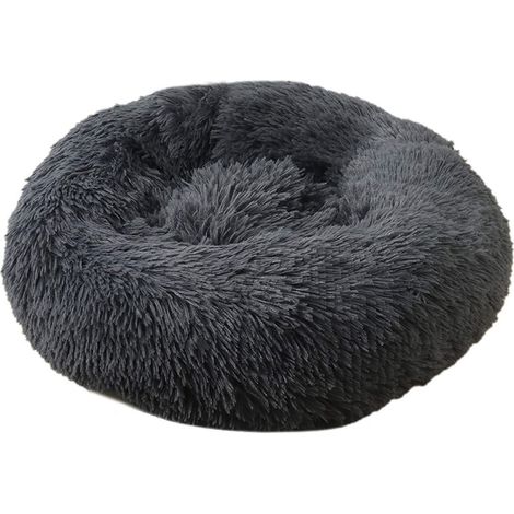 Rond lit pour chien chat en peluche douce, grand coussin chaud d'hiver pour animaux, maison de repos molletonnée pour mère et bébé, couette longue moelleuse. (1/5)