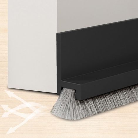 Joint de porte 100 cm 53 mm avec brosse autocollante, joint brosse, joint de porte, joint brosse, joint de porte, joint brosse, noir (1/5)
