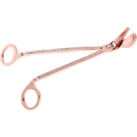 Pince à bougie en forme de cœur semi-circulaire en acier inoxydable revêtu et coupe-mèche (or rose) (1/5)