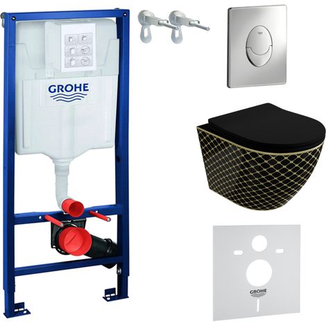 GROHE WC Set mit Vorwandelement, Wand-WC und Spülknopf (1/5)