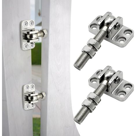 Lot de 2 charnières de portail réglables M16 en acier inoxydable - Charge maximale : 200 kg - Pour portail de jardin, de cour, de clôture - M16 - 112 mm (1/5)