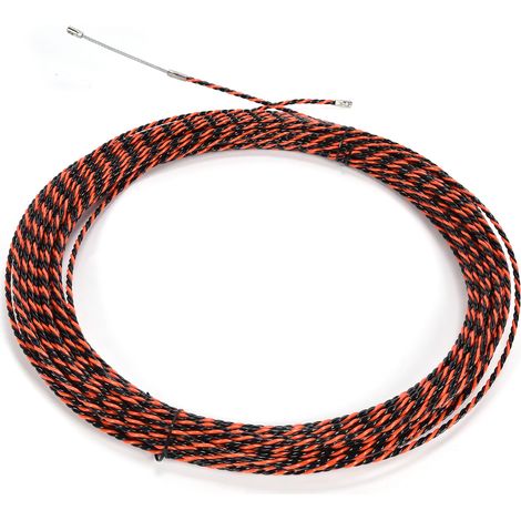 Câble en acier torsadé rouge et noir de 50 m, corde métallique gainée plastique pour grue de chantier et ascenseur de tour. (1/5)