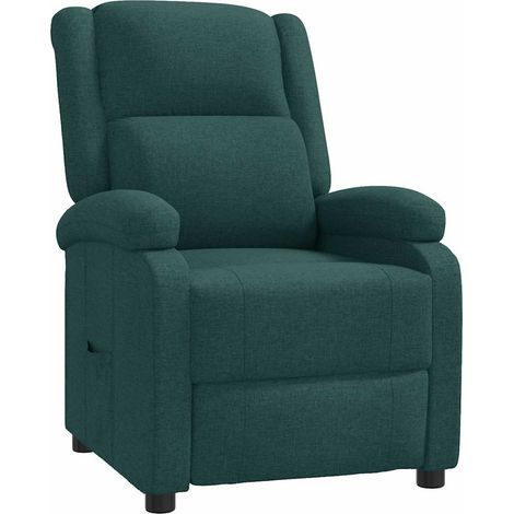 Fauteuil Relax inclinable - Fauteuil Salon Vert foncé Tissu BV802715 - BonneVie (1/5)