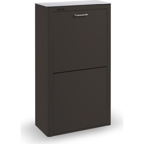Contenedor basura ecologico metalico 4 departamentos negro