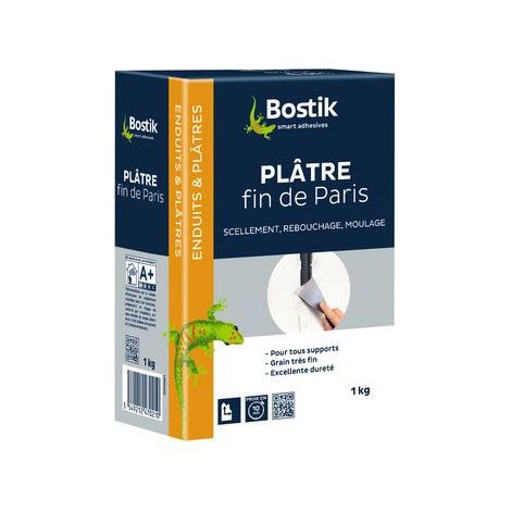 Plâtre fin de Paris Bostik  Conditionnement: 1KG