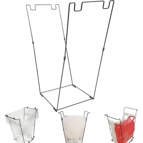 Support de sac poubelle de jardin - Support extérieur pour sacs à feuilles - Cadre métallique multi-usage pour sacs poubelle de 30 à 45 gallons (114 à 170 litres) - Idéal pour le camping (1/5)