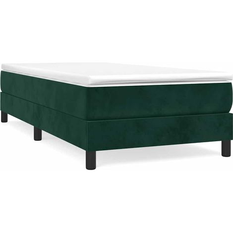 Maison Exclusive - Struttura Letto a Rete a Molle Verde Scuro 90x190 cm in Velluto (1/5)