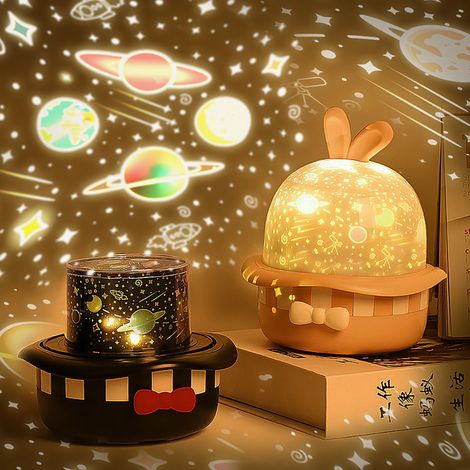 Projecteur De Veilleuse - Projecteur LED Avec Boîte À Musique Et 6 Films De Projection - Alimentation 5 V - Puissance 4 W - Matériau ABS PP - Pour Enfants Et Adultes (1/5)