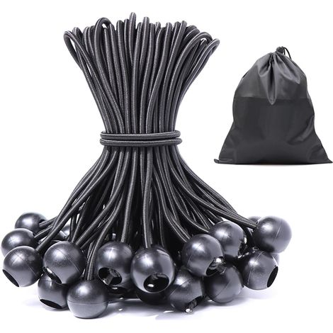 Spanngummis mit Kugel 25 Stück, Planenspanner mit Kugel 30cm, Gummispanner Zeltgummis Expanderschlingen Gummischlaufen für Planen Zelt Banner (1/5)