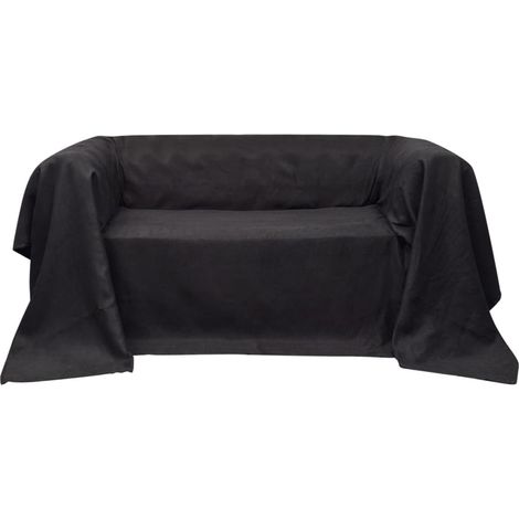 Micro-Suede Sofaüberwurf Tagesdecke Anthrazit 140 x 210 cm vidaXL