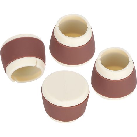 Lot de 4 protège-meubles en silicone antidérapants ronds 3,3 x 4 x 4 cm pour pieds de chaises et de tables (couleur café) (1/5)