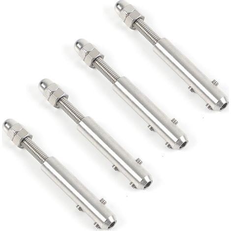 Terminal pour Câble Métallique Terminal à vis pour Câble Métallique 4 mm-4 Pièces et clé en L-Tendeur de câble Métallique Tendeur de Câble en acier Inoxydable pour Fixation Haubanage (1/5)