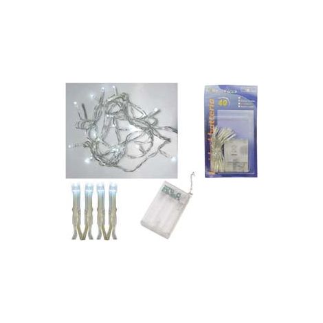 Luci 40 Led Bianco Freddo A Batteria Per Interno - mt.0,2 + 2,4
