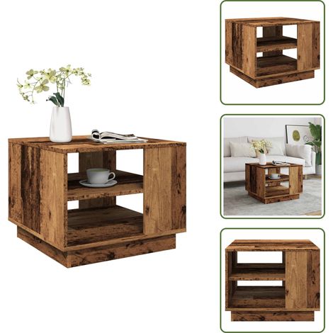 Couchtisch Altholz-Optik 55x55x42 cm Holzwerkstoff - Couchtisch - Couchtische - Beistelltisch - Sofatisch (1/5)