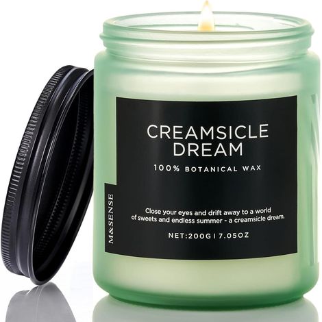 Bougie parfumée Orange Creamsicle 200g, 50h, 2 mèches, cire de soja naturelle (1/5)