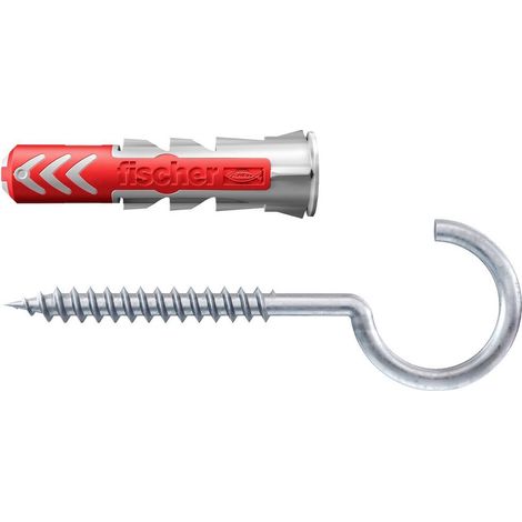 Tassello universale DUOPOWER 10x50mm + gancio rotondo grande - 2 pezzi. (1/5)