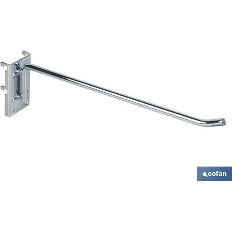 Gancio con piastra di ancoraggio 200 mm per pannelli perforati (1/4)