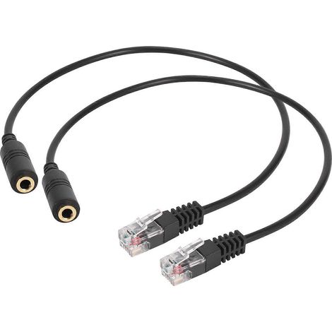 2pc 3.5mm Headset to Jack Female to Male RJ9 Plug Cable Cord-- (1/5)