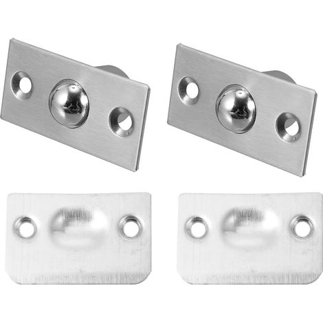 Lot de 4 loquets à bille en acier inoxydable avec gâche (1/5)