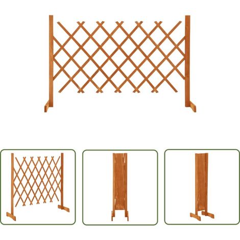 The Living Store Clôture en treillis de jardin Orange 120x90 cm Bois de sapin - Clôture En Bois - Clôture Jardin - Clôture Treillis - Clôture Extensible - Clôture Orange (1/4)