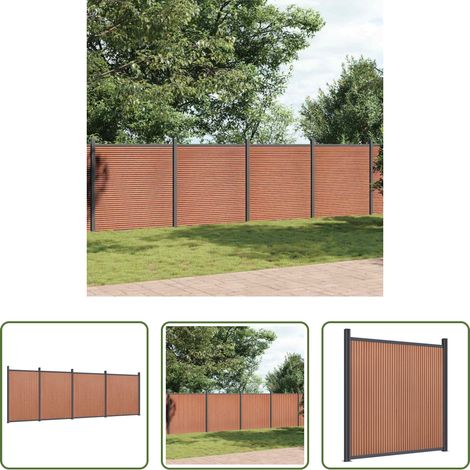 vidaXL WPC - Zaunelement Braun 699x186 cm WPC