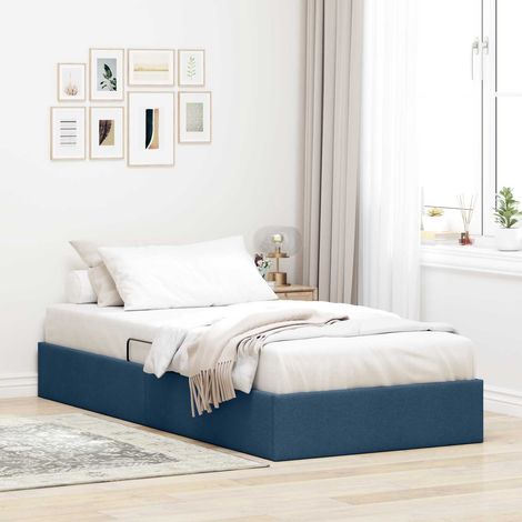 Estructura de Cama Ottoman Azul 100 x 200 cm tela (1/5)
