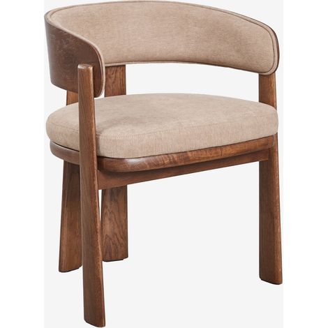 Sedia da pranzo con braccioli imbottita e in legno di rovere Olea Signature SKLUM            