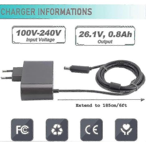 70 % Rabatt – Ladegerät für Dyson V6, V7, V8, DC58, DC59, DC61, DC62, SV03, SV04, SV05, SV06, SV07, AC-Staubsaugeradapter für Dyson 205720-02 (für Dyson Staubsauger Clea())