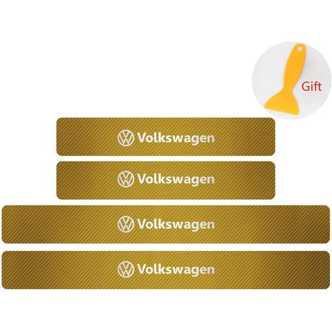 (Pour Volkswagen,doré) 4 protections de seuil de porte en fibre de carbone anti-rayures pour Volkswagen Golf 7,5,4,Passat B6 Mk4 et VW Tiguan Mk7 (1/3)