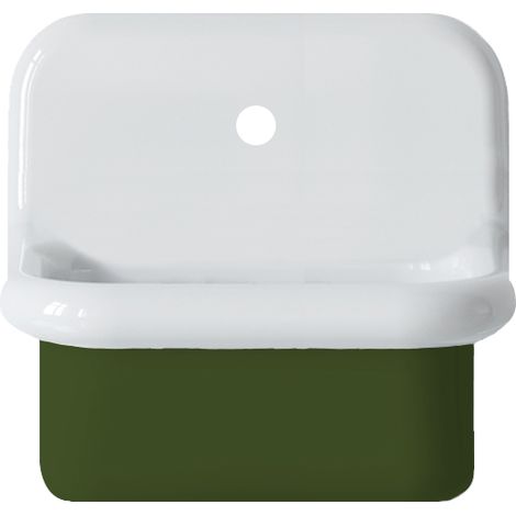 Lavabo rétro en céramique 45 cm - True Colors Lite - Mini profondeur - Vert Mousse