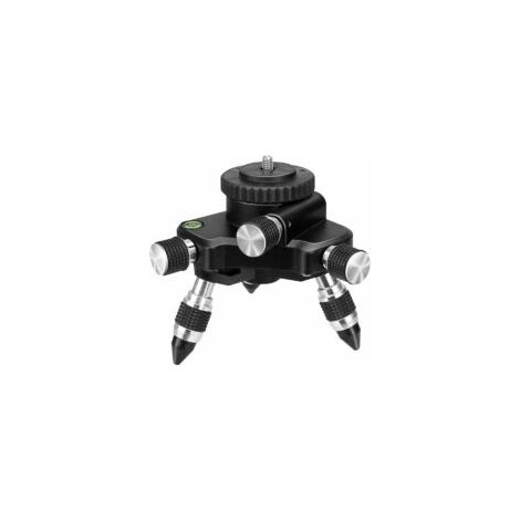 Trépied adaptateur laser 360° avec filetage externe 1/4"-20, niveau à bulle horizontal, microphone portatif et trépied rotatif réglable pour laser à lignes croisées - FLM05A (1/5)
