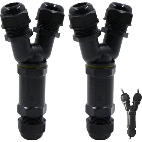 Conector de cable para caja de conexiones impermeable - Terminales de distribución exterior de 3 polos, manguito de tierra, manguitos en Y, conectores de cable impermeables para caja eléctrica - 2 pie