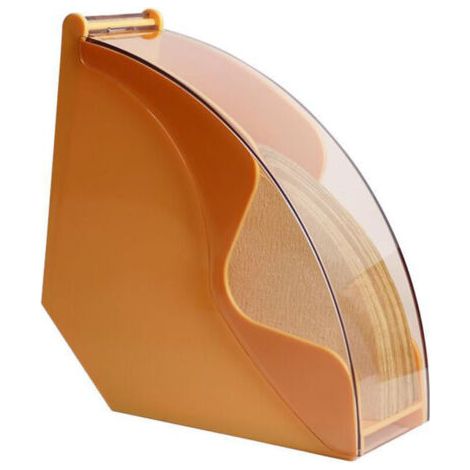 Pair Boîte de rangement pour filtres à café en acrylique – Forme éventail V60 – Avec couvercle anti-poussière – Jaune