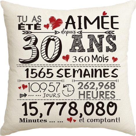 Artoid Mode Federa Decorativa 30° Compleanno 45x45 cm (1/5)