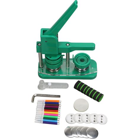 Lot de 100 kits machine à badges 44mm, presse à boutons portable avec coupe-film protecteur et stylos de couleur (1/5)