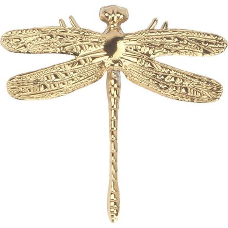 Bouton décoratif en forme de libellule, style nordique, idéal pour la rénovation de placards et de cuisines, doré, lot de 1 (1/5)