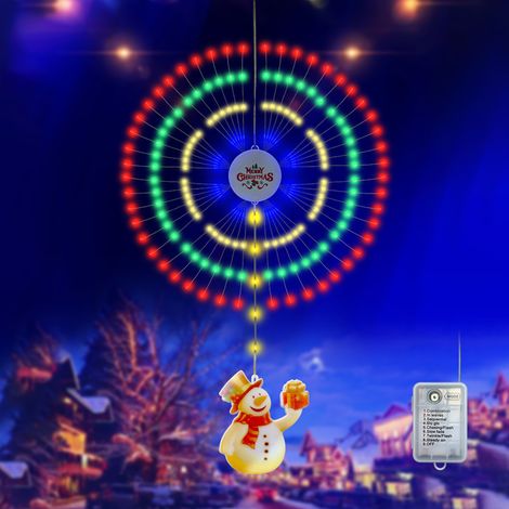 Guirlande lumineuse de Noël en forme de feu d'artifice, suspension décorative étanche IP65, lumières colorées, 8 modes d'éclairage (1/3)