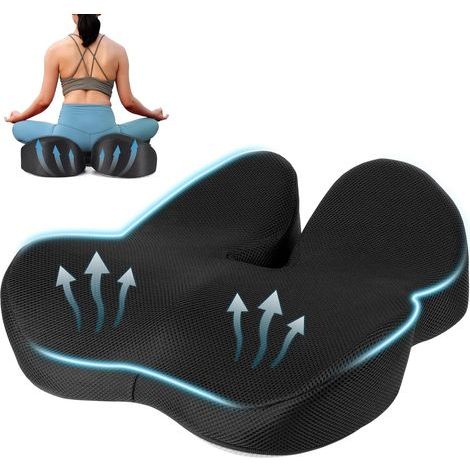 Coussin de chaise de bureau, coussin de siège ergonomique, coussin pour coccyx hémorroïdaire, coussin de chaise en mousse à mémoire de forme, soulage les douleurs sciatiques pour voiture, bureau, chai (1/5)