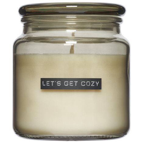 Wellmark Bougie parfumée - Dark Amber - grande - 9.5x11cm - verre transparent - Let's Get Cozy (1/4)