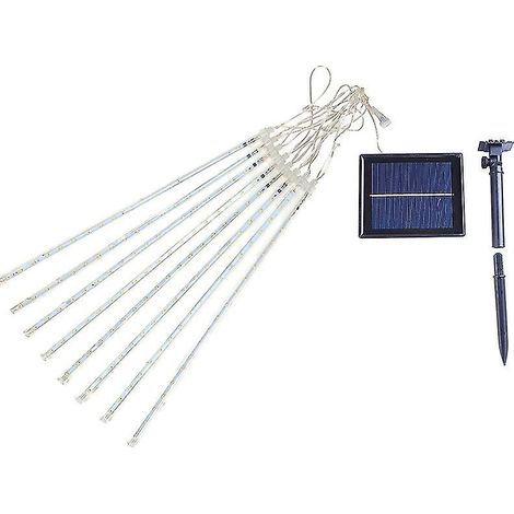 Guirlande lumineuse LED effet pluie de météores, 8 tubes de 30 cm, pour décorations de Noël extérieures (1/4)