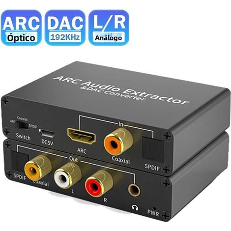 Convertisseur audio HDMI ARC vers analogique DAC 192KHz, sortie optique SPDIF 3.5mm TV audio (1/4)