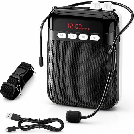 Amplificateur De Voix sans Fil,2200mAh Amplificateur Vocal Portable avec Microphone Filaire,Amplificateur De Voix Portable,Amplificateur Voix Portable pour Enseignants,Visites Guidées,Yoga,Réunions (1/5)
