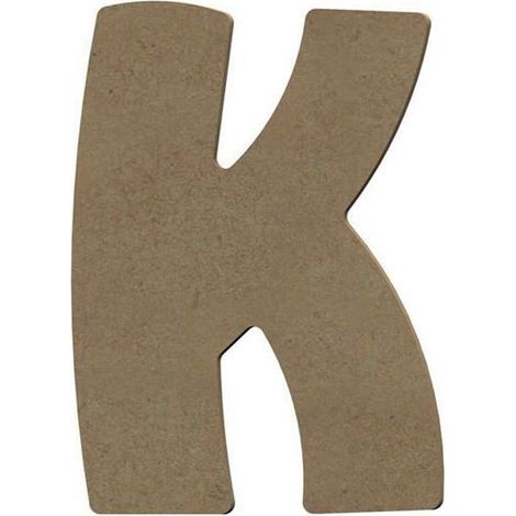 Lettre majuscule K en bois MDF à décorer - 8 cm (1/3)