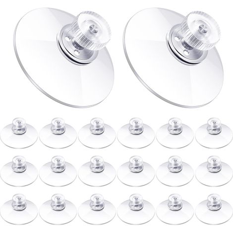 (20 Pièces) ventouse a visser, Ventouses Transparentes avec Filetage, Extra Fortes Suspension Rideau Isolant Ventouse pour Camping Car, Fenêtre (1/4)