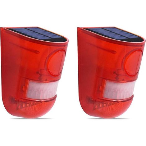 MINKUROW Luz Solar Exterior Sensor De Movimiento Iluminación Emergencia Seguridad Alarma Estroboscópica Led Lámpara De Jardín Inalámbrica (Paquete De 2) (1/5)